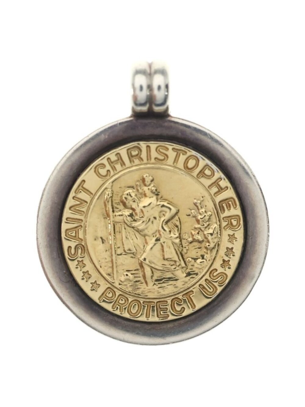 Tiffany & Co St Christopher Pendant Yellow Gold Silver 18k